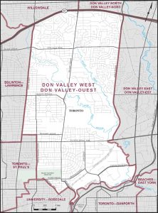 Map of Don Valley West federal electoral district