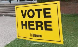City of Toronto - Vote Here sign